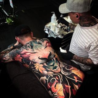Japanese stylized phoenix tattoo by @kennipoke