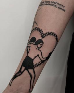 Blackwork boxer silhouette tattoo by @kona_trv