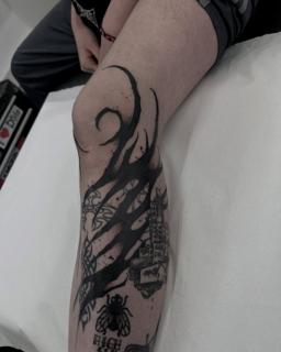 Blackwork abstract blackwork tattoo by @kona_trv