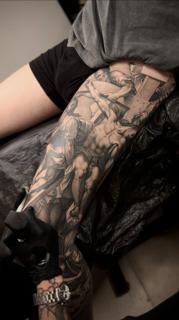 Realism religious scene tattoo by @maksimprimo