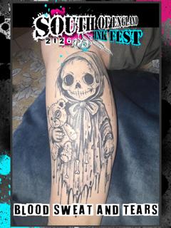 Illustrative creepy hooded figure tattoo by @blood_sweat_and_tears_tattoo