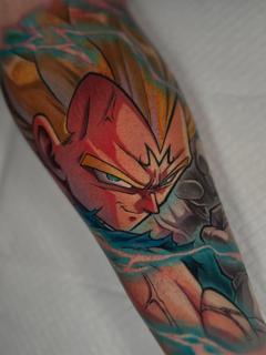 Anime anime character tattoo by @marcusottner