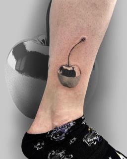 Realism realistic cherry tattoo by @salvidenning_art