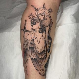 Anime mythical woman tattoo by @myboo_tattoo