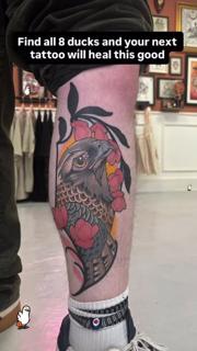 Traditional hawk and flowers tattoo by @mvrktattoo