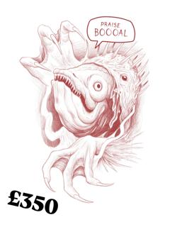 Illustrative horror horror creature tattoo by @fearn_tattoo
