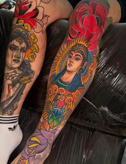 Traditional egyptian goddess tattoo by @mattwebbtattoo