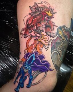 Anime legendary pokemon tattoo by @matty_nate_tattoos