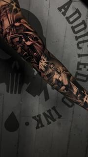 Realism gangster scene tattoo by @miketattoo1320