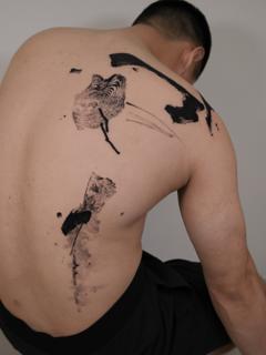 Abstract abstract brushstrokes tattoo by @newtattoo_studio