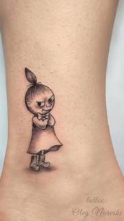 Illustrative little my character tattoo by @oleg_narvski