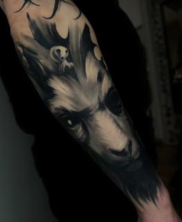 Realism forest spirit tattoo by @oscar.tttst_