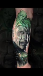 Realism dark wizard tattoo by @lilpete_tattoo