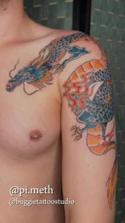Japanese japanese dragon tattoo by @buggietattoostudio