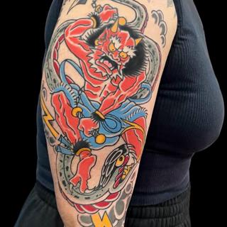 Japanese japanese demon tattoo by @bramblestattoos