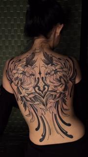 Ornamental floral ornament tattoo by @raniatattoos