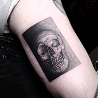 Realism realistic skull tattoo by @bex_hoodless