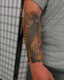 Japanese koi fish tattoo by @richpearson