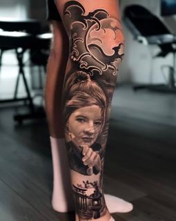 Realism japanese portrait tattoo by @robbieflaviani