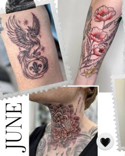 Linework phoenix tattoo by @samclaridgetattoos