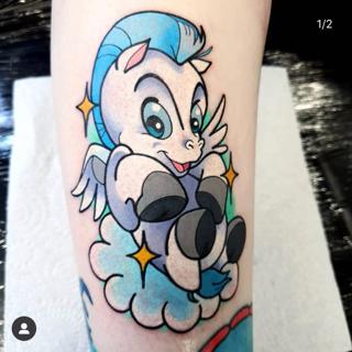 Anime cartoon pegasus tattoo by @sabstars