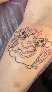 Fine line playful ghosts tattoo by @sabstars