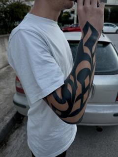 Tribal tribal sleeve tattoo by @sofinatattoo