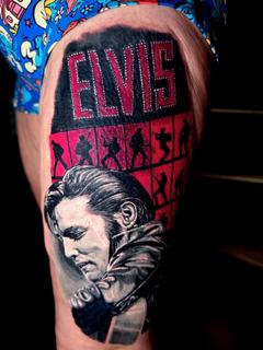 Realism elvis portrait tattoo by @stefan.catalin.druga