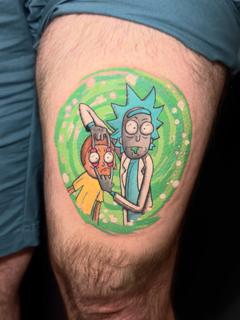 Anime cartoon characters tattoo by @delina_st_tattoo
