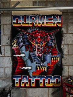 Traditional robotic demon tattoo by @curwen_tattoo