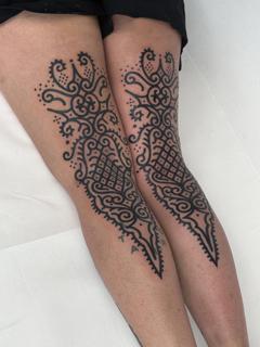 Ornamental ornamental pattern tattoo by @wastedyouth.tattooer