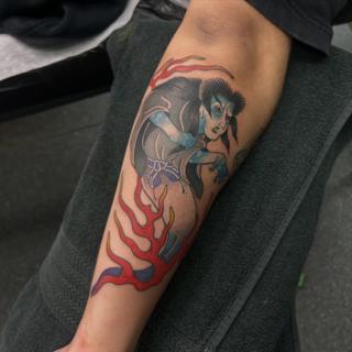 Japanese japanese character tattoo by @trav.tatts