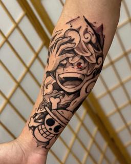 Anime luffy gear 5 tattoo by @vitoortattoo