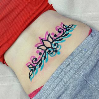 Ornamental floral ornament tattoo by @anshin_anshin_tattoo