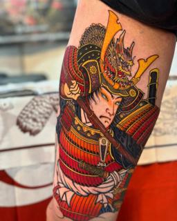 Japanese samurai warrior tattoo by @horiyotatt