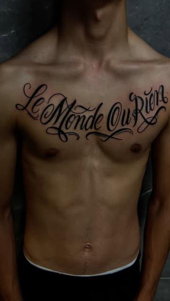 Lettering script lettering tattoo by @filippidis_tattoo