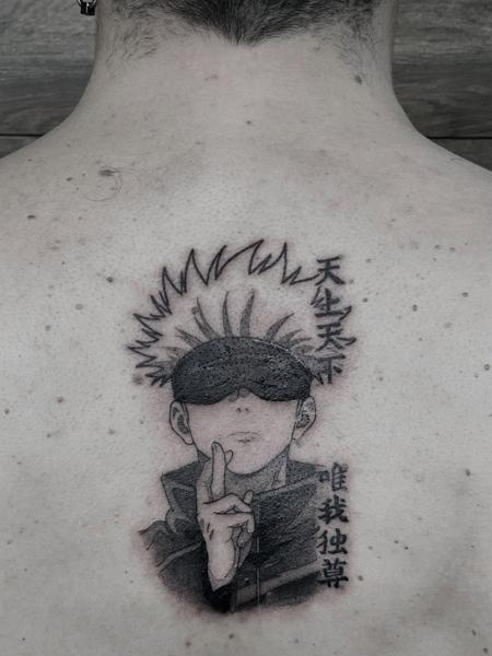Anime anime character tattoo by @ilias_nyxta