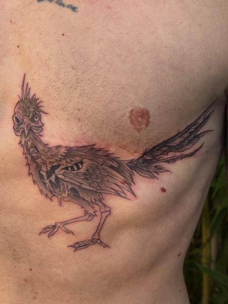 Linework bird tattoo by @__aleksav