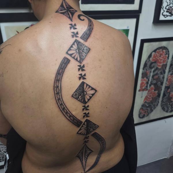 Geometric geometric pattern tattoo by @_lordmayortattoos