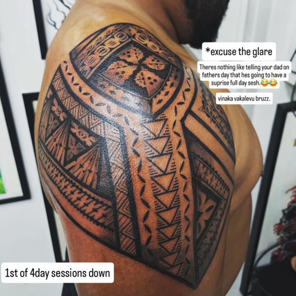 Tribal tribal pattern tattoo by @_lordmayortattoos