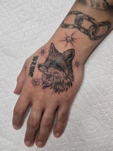Realism fox head tattoo by @aarondor