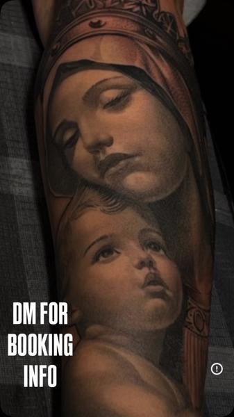 Realism mother and child tattoo by @abeyalvarez3frtat2