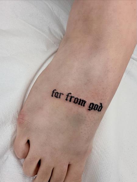 Lettering gothic lettering tattoo by @acidartist