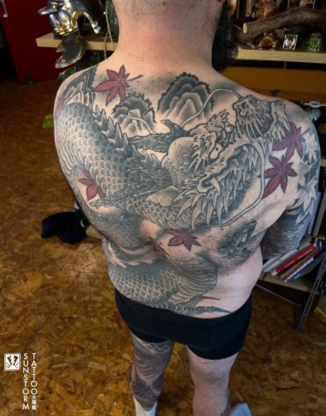Japanese japanese dragon tattoo by @sunstormtattoo