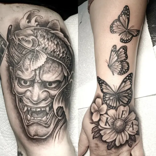 Japanese hannya mask tattoo by @ade_truemantattoo