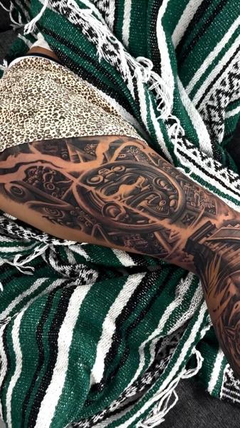 Realism mayan design tattoo by @adtattoos