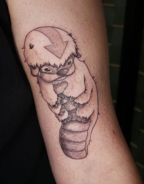 Illustrative appa character tattoo by @angiek.tattoo