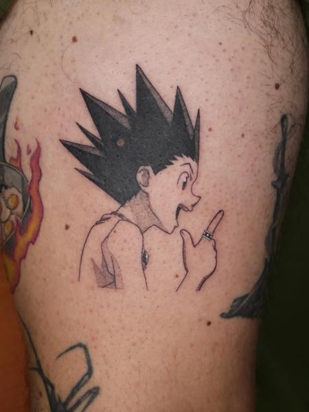 Anime anime character tattoo by @angiek.tattoo