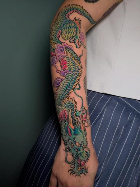 Japanese japanese dragon tattoo by @angelo.oxblood