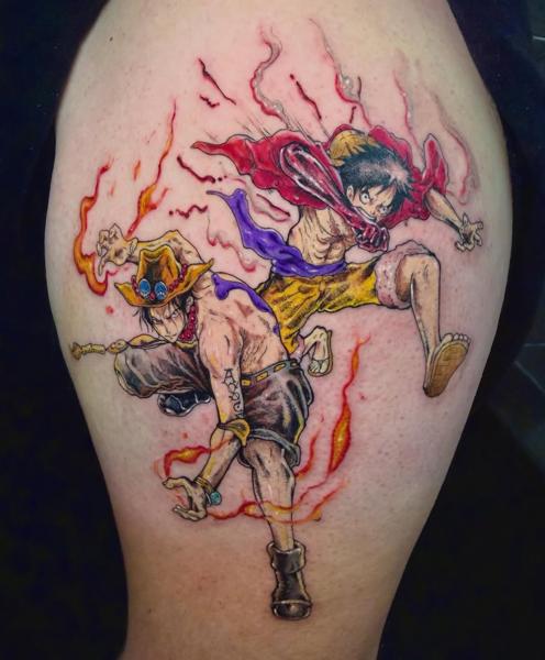 Anime one piece characters tattoo by @angelo.oxblood